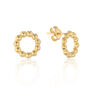 Abla Yellow Gold Plated Circle Stud Earrings, thumbnail 2 of 4