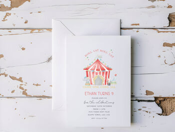 Party Invites Circus Time Set Of 10 With Envelopes, 2 of 3