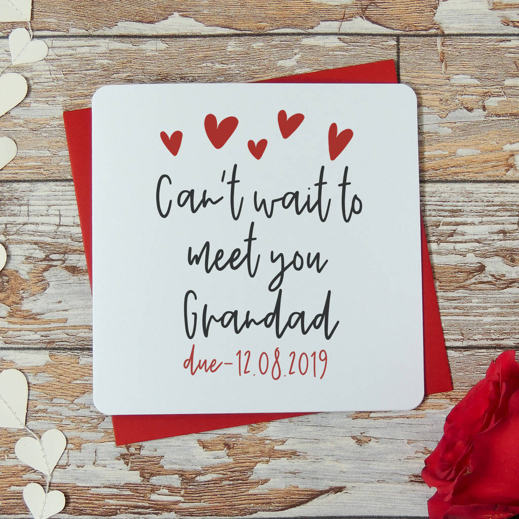  Cant Wait To Meet You Grandad Personalised Card By Parsy Card Co 