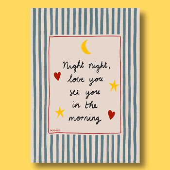 Night Night, Love You Nursery Print, 4 of 11