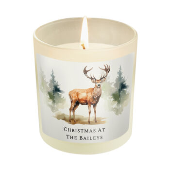 Personalised Watercolour Stag Candle Jar – Christmas Gift, 5 of 5
