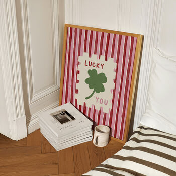 Lucky You Striped Wall Art Print, 6 of 8