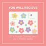 Whimsy Pastel Daisy Fabric Wall Stickers, thumbnail 3 of 6