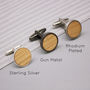 Personalised Leaf And Initial Cufflinks, thumbnail 4 of 4