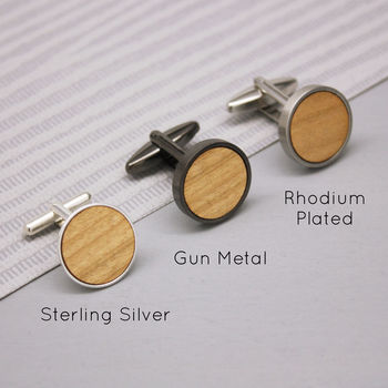 Personalised Leaf And Initial Cufflinks, 4 of 4