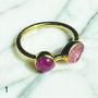 Tara Two Stone Gold Ring, thumbnail 1 of 9