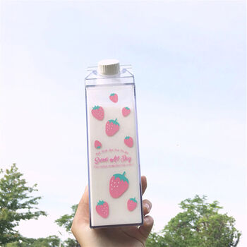 Kawaii Milk Carton Water Bottle, 2 of 10