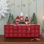 Red Reusable Wooden Advent Calendar With LED Lighting, thumbnail 4 of 4