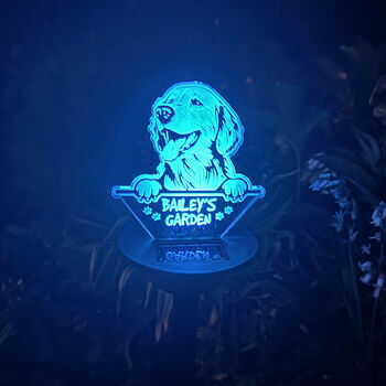 Pet Dog Breed Colour Changing Solar Garden Light, 5 of 6