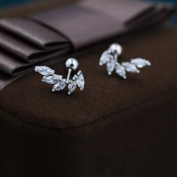 Marquise Cz Cluster Screwback Earrings, 9 of 11