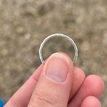 Hammered 5mm Ring In Sterling Silver, 5 of 6