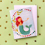 Happy Birthday Mermaid Mini Card, thumbnail 4 of 5