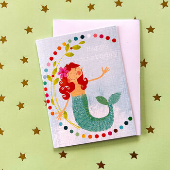 Happy Birthday Mermaid Mini Card, 4 of 5