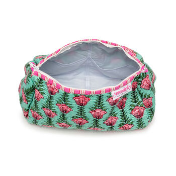 Serendipity Cotton Cosmetic Case Lt Green Lotus, 4 of 5