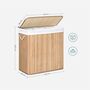 150 L Clothes Laundry Hamper Basket With Three Sections, thumbnail 6 of 6