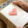 Personalised 35th Coral Anniversary Origami Heart Card, thumbnail 7 of 7