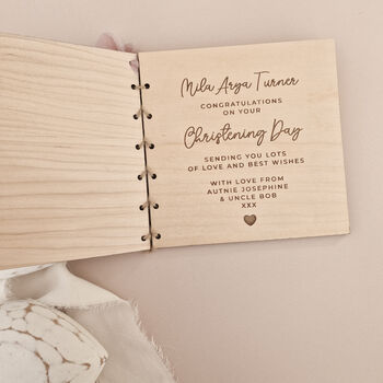 Personalised Wooden Christening Card – Special Keepsake Gift, 5 of 9