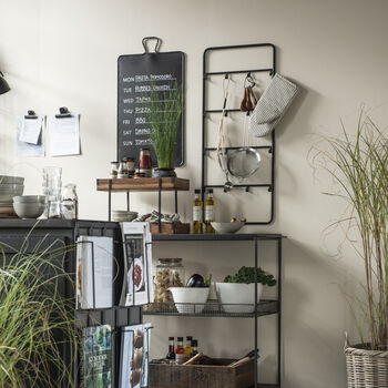 Industrial Metal Wall Storage With Hooks, 2 of 3