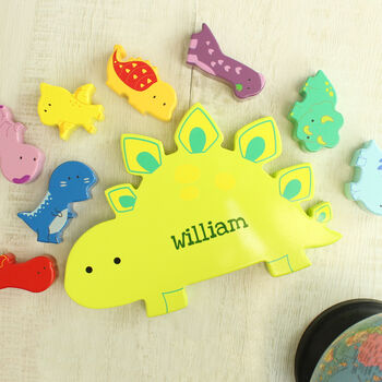 Personalised Name Wooden Stacking Dinosaur Toy, 7 of 7
