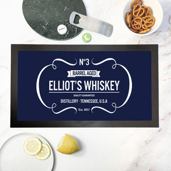 Personalised Vintage Whiskey Bar Mat, 10 of 11