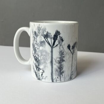 Personalised Mug With Handmade Grasslands Print, 8 of 12
