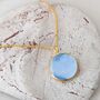 Blue Opal October Birthstone Necklace, Gold Plated, thumbnail 7 of 9