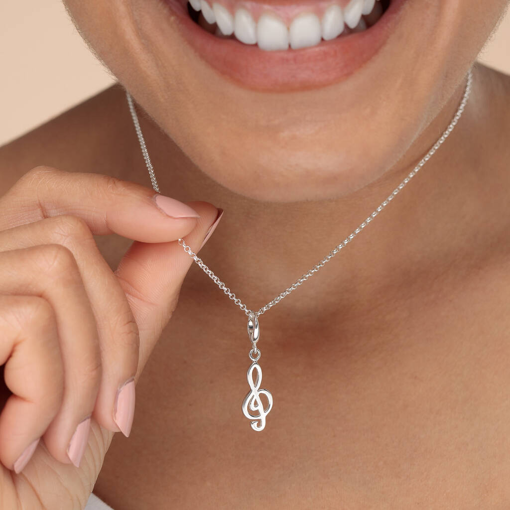 Elli Collana Donna Con Ciondolo Chiave Di Violino In Argento 925 – Fatta A Mano, Regalo Ideale