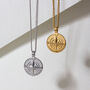 Compass Men's Necklace 18 K Gold Plated Steel, thumbnail 2 of 5