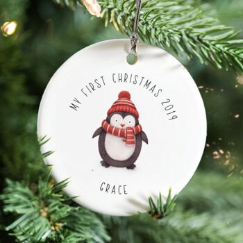 Personalised 1st Christmas Penguin Decoration, 6 of 6