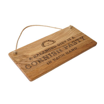 'A Balanced Diet Is A Cornish…' Oak Hanging Sign, 3 of 3