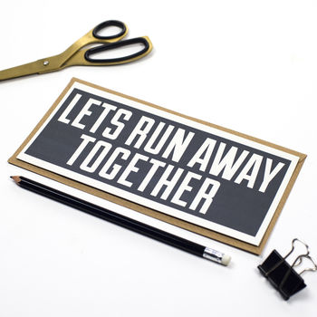 Let's Run Away Together Flat Card, 5 of 6