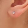 Sterling Silver Brilliant Cut 3mm Cz Barbell Earrings, thumbnail 3 of 11