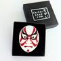 Traditional Japanese Mask Brooch Kabuki Mask Acrylic, thumbnail 1 of 6