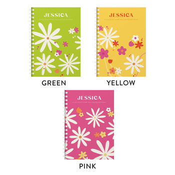 Personalised Bright Flowers Combined Diary And Notebook, 2 of 12