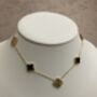 18 K Gold Plated Clover Charm Necklace Gold Black, thumbnail 3 of 5