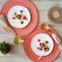 Woven Natural Straw Red Round Placemats, thumbnail 7 of 8