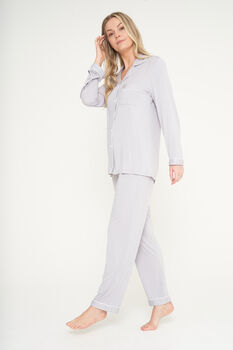 Personalised Super Soft Light Grey Long Jersey Pyjamas, 3 of 5