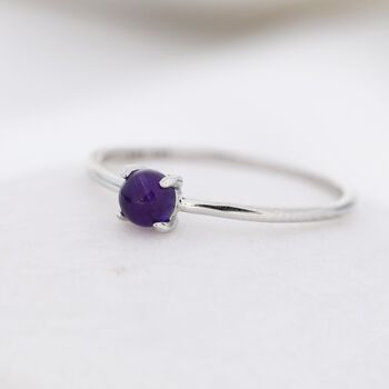 Genuine Amethyst Stone Ring In Sterling Silver, 5 of 12