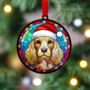 Cocker Spaniel Golden In Santa Hat Suncatcher Decoration, thumbnail 3 of 6