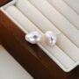 Fiji Ivory Silver Pearl Charm Stud Gift Earrings, thumbnail 1 of 4