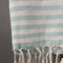 Striped Design Turquoise Hand Towel, thumbnail 5 of 6