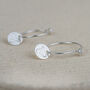 Sterling Silver Stamped Bee Charm Hoops, thumbnail 1 of 3