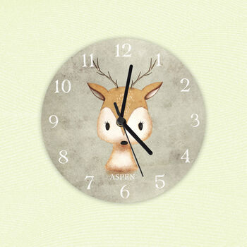 Woodland Deer Personalised Clock, 4 of 4