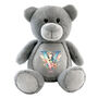 Personalised Fairy Alphabet Grey Plush Teddy Bear, thumbnail 10 of 10