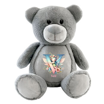 Personalised Fairy Alphabet Grey Plush Teddy Bear, 10 of 10