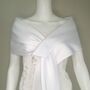White Bridal Evening Dress Shawl, thumbnail 2 of 7