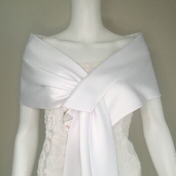 White Bridal Evening Dress Shawl, 2 of 7