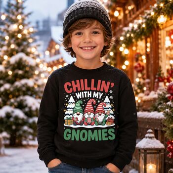 Kids Chillin’ With My Gnomies Christmas Jumper, 5 of 7