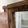 Authentic Antique Indian Wooden Shutter Mirror, thumbnail 7 of 9