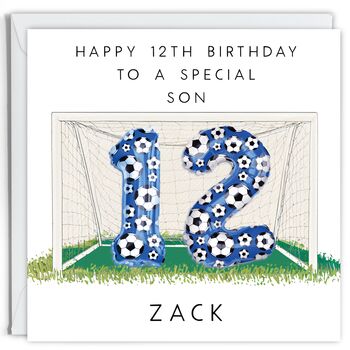Personalised 12th Birthday Football Card, 2 of 2